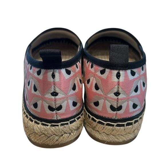 Fendi Pink Black White Monster Eyes Canvas Slip On Espdrilles Womens 38 / US 8 - Picture 5 of 8